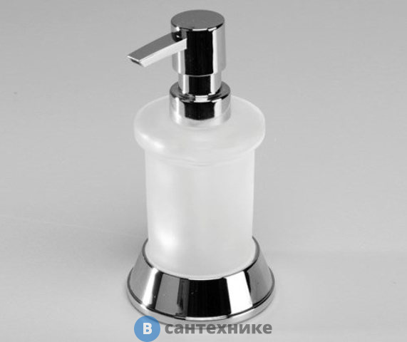 Дозатор для жидкого мыла WasserKRAFT Donau K-2499, 170 ml металл, хромоникелевое покрытие, матовое стекло
