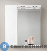 Шкаф зеркальный BelBagno 70 см MARINO-SPC-700/750-1A-BL-P-L подвесной с одной распашной дверцей с доводчиками, с подсветкой, левосторонний, Bianco Lucido