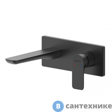 картинка Смеситель Black&White UK8306B для раковины встраиваемая система (комплект), Matt Black
