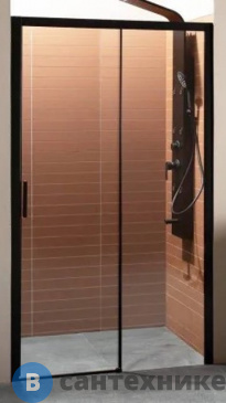 картинка Дверь в нишу Aquanet Pleasure AE60-N-160H200U-BT 1600 мм, профиль-черн.мат. стек. прозр (273600)