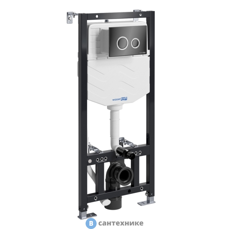 Инсталляция WasserKRAFT Aller 10TLT.010.ME.PB01 для унитаза, кнопка смыва (матовое золото)