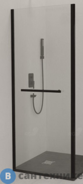 картинка Боковая панель RGW Z-060-1B чёрный/Прозрачное/6 мм 100*185 (352206100-14)