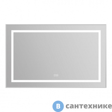 картинка Зеркало BelBagno SPC-KRAFT-1085-685-TCH-WARM в алюминиевой раме со встроенным светильником, сенсорным выключателем и подогревом, 1085x32x685 мм