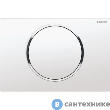 картинка Смывная клавиша Geberit Sigma10, смыв/стоп: белый матовый/полированная /белый матовый, нержавеющая ст. (115.758.JT.5)