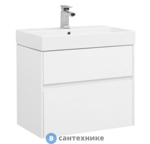 Тумба под раковину Aquanet Бруклин 70 белый глянец (203959)