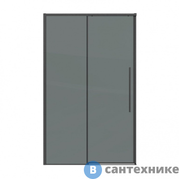 картинка Дверь в нишу Grossman Galaxy 100.K33.01.110.42.10 (110*195) графит сатин, стекло тонированное