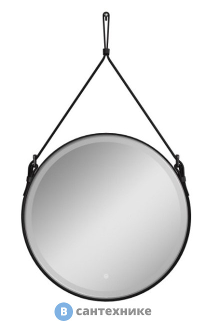 Зеркало с подсветкой Art & MAX MILAN на ремне из черной кожи AM-Mil-800-DS-F-Nero