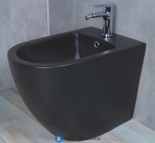 Биде GID-ceramic BDN-36BM напольное чёрный матовый (560х365х400)