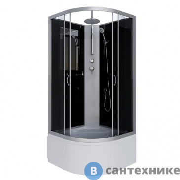 картинка Душевая кабина Niagara NG-2509-14BKT (1000х1000х2100) высокий поддон, стекло тонированное