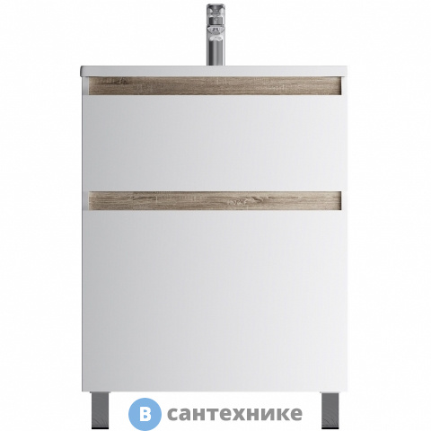 Тумба под раковину AM.PM X-Joy M85AFSX0652WG напольная, 65 см, 2 ящика, белый глянец