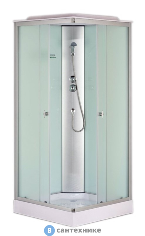 Душевая кабина Loranto CS-6491F (CS-8072), 90*90*215 низкая, белая, квадратная