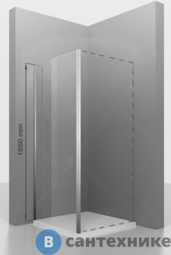 картинка Боковая панель RGW Z-050-1 хром/Прозрачное/6 мм 120*185 (352205112-11)