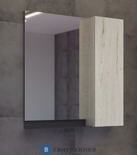 Зеркало-шкаф Comforty Бонн-75 дуб дымчатый