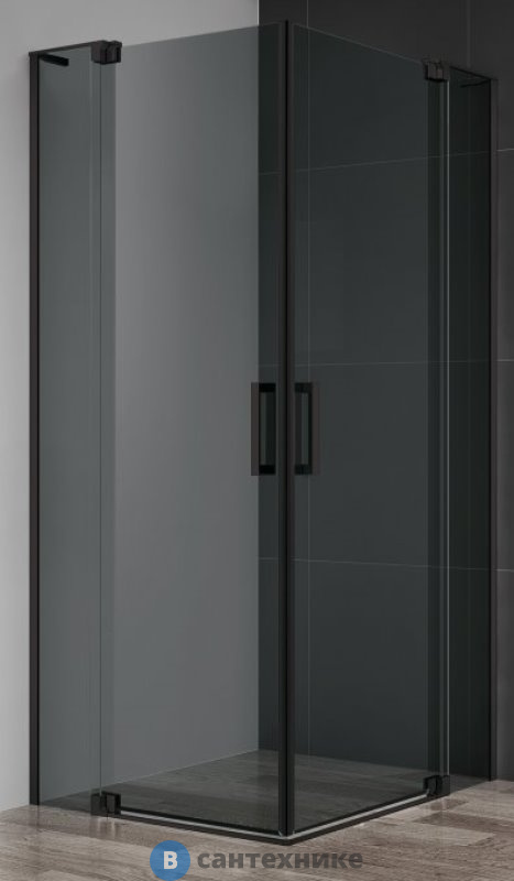 Душевой уголок Cezares SLIDER-A-2-80/90-GRIGIO-NERO без поддона