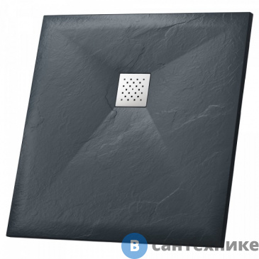 картинка Душевой поддон Grossman GR-S29090Q (90*90*2,5) Strong из искусственного камня квадратный графит, без сифона