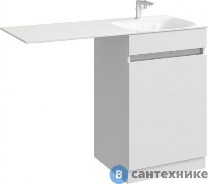 картинка Тумба под раковину Aqwella Forma с корзиной справа, белый (FOR0105KR)