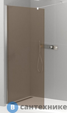 картинка Душевая перегородка Cezares LIBERTA-L-1-80-120-BR-Cr с односторонним входом, стекло бронза, профиль хром, 800x1200x1950 мм
