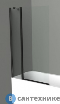 картинка Душевая шторка BelBagno UNO-V-11-100/150-C-NERO 1000x1500 на ванну