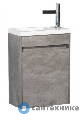 картинка Тумба под раковину BelBagno 45 см PIETRA MINI-460-1A-SO-SCM-R подвесная с одной дверкой Stucco Cemento