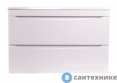 картинка Тумба под раковину Style line Бергамо мини 80 (2 ящ.) Люкс антискрейтч белый, подвесная PLUS (2000565683005)