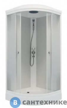 картинка Душевая кабина Тритон Лайт 90*90 А  1/4 круга, низ. подд., Градиент, белый, ДН4 (DK208)