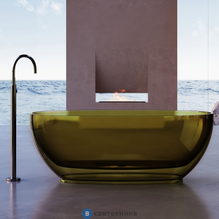 Ванна ABBER Kristall AT9703Vesuvian прозрачная оливковая