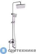 Душевая стойка Cerutti BELLA СК-19C13, верхняя душевая лейка ABS, ручная душевая лейка, душевая штанга S/S, хром