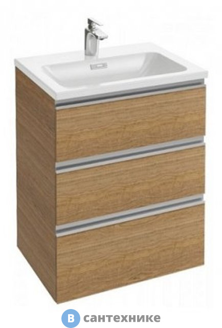 Тумба под раковину Jacob Delafon VOX EB2050-RA-E16 2 выдв. ящика, ореховое дерево (60х46х73,4)