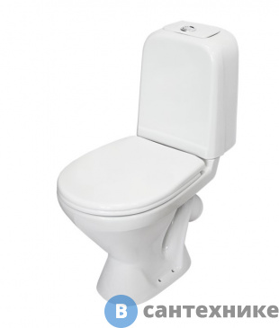 картинка Унитаз с бачком Sanita САМАРСКИЙ комфорт (арматура 1-режим. Alcaplast, жест. сиденье термопласт, крепление, микролифт) (SMRSACC01070711)