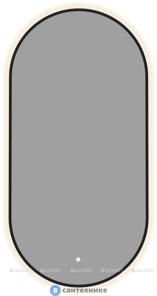Зеркало Aquanet Контур 600х1200 LED TX овал, черный (367645)