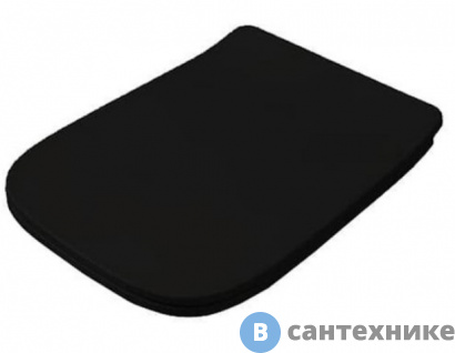 картинка Сиденье Artceram A16 для унитаза с микролифтом, чёрный матовый, петли: хром (ASA001 17 71)