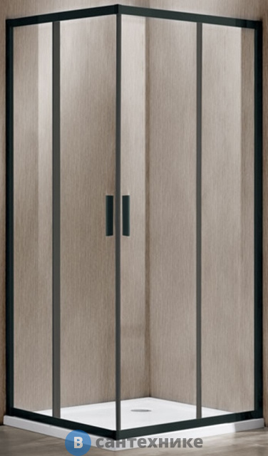 Душевой уголок Vincea Garda VSS-1G1011CLB, 1100*1000, чёрный, стекло прозрачное, без поддона