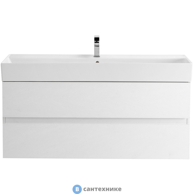 Тумба под раковину Cezares MOLVENO 46 подвесная с двумя выкатными ящиками, Bianco Ghiaccio, 1200x460x500, MOLVENO 46-120-2C-SO-BG