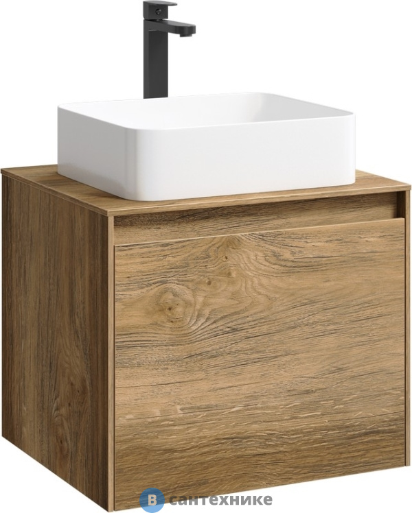 Тумба под умывальник Aqwella Mobi 60 подвесная, дуб балтийский, без фасада (MOB0106DB)