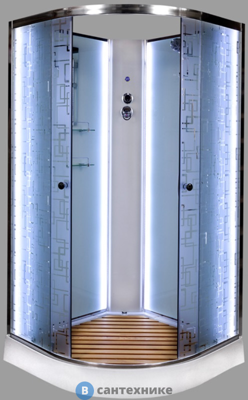 Душевая кабина Deto ЕМ1590 N LED (900*900*2080)