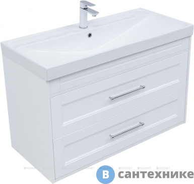 картинка Тумба под раковину Aquanet Бостон New 100 белый сатин (306369)