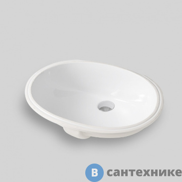 картинка Раковина Artceram WASHBASINS DIANA встраиваемая снизу 57х40 см, без отв под смеситель, без крепежа, белый (DIL001 01 00)