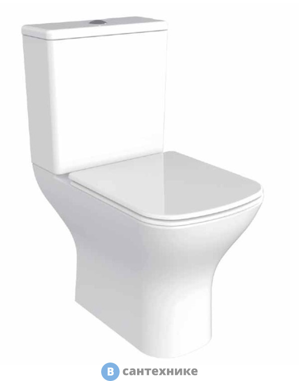 Унитаз с бачком AZARIO Iris 8353 безободковый, сиденье микр. 600*380* 77,5 мм