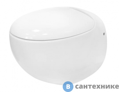 картинка Унитаз подвесной SANITA LUXE RINGO с сиденьем из дюропласта, системой soft close, clip up (RNGSLWH0104)