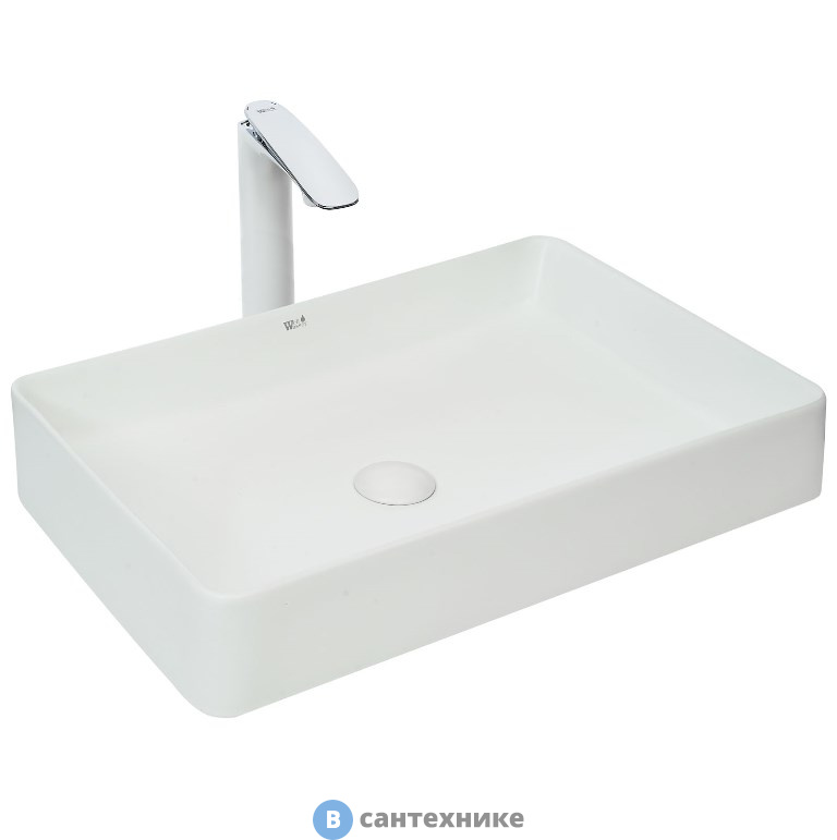 Раковина WELTWASSER ELBACH 2174 MW накладная (матовая белая) /600х405х110/