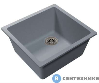 картинка Кухонная мойка EWIGSTEIN EW-4540 1-чаша 490*460 серый  металлик