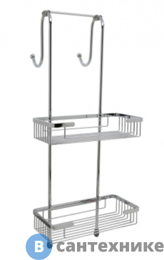 картинка Комплект из держателей и 2-х навесных полок WasserKRAFT K-72222 металл, нержавеющая сталь AISI 304, хромоникелевое покрытие