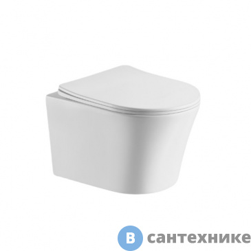 картинка Унитаз подвесной Cerutti ADIGE Aria 2619E (490*360*355) безободковый, сиденье с микролифтом (CT7837)