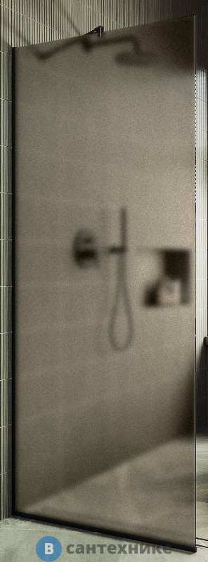 Душевая перегородка в профиле MaybahGlass 1950*790 Стекло 8 мм Бронза матовая (MGD-697-6у)