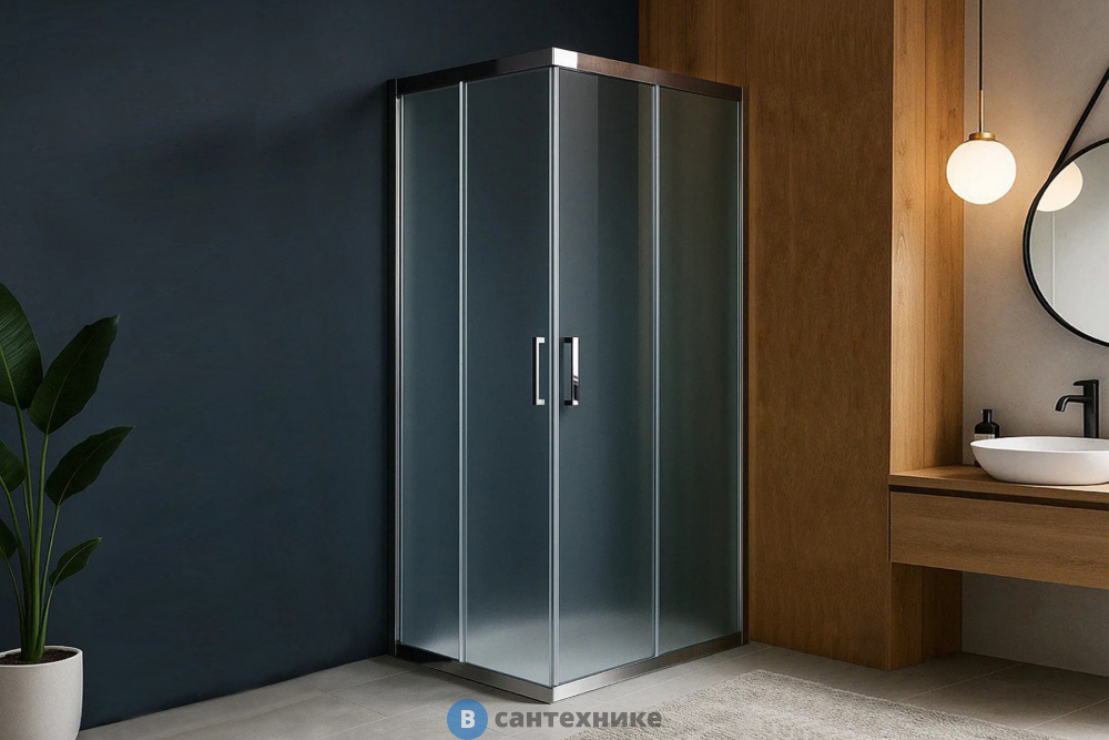 Душевой уголок Royal Bath RB HPD-C-CH 80x80x185 (рифленое) (RB80HPD-C-CH)