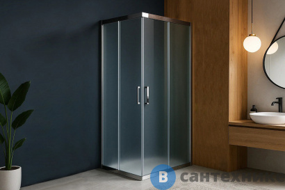 картинка Душевой уголок Royal Bath RB HPD-C-CH 80x80x185 (рифленое) (RB80HPD-C-CH)