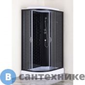Душевая кабина Loranto CS-66120-13R GB 120*80*215 черный кирпичный узор, прозрач. стекло, профиль черный