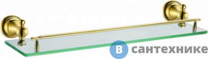 картинка Полка AZARIO ELVIA стеклянная, золото (AZ-91103G)