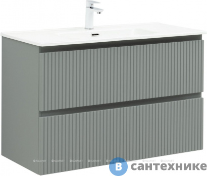 картинка Тумба под раковину Aquanet Джейн (Flat) 100 мисти грин (335436)