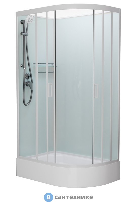 Душевая кабина Frank F412/1L White левосторонняя средний поддон б/к (без крыши)